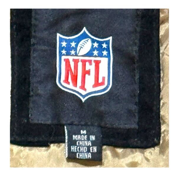 New Orleans Saints NFL Varsity Jacket Medium Black Gold Suede VTG Full Zip SEE - Picture 3 of 12